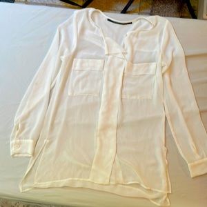 Sheer white silk shirt